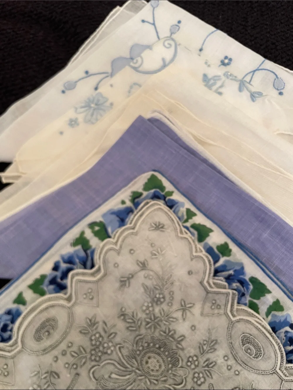Classic Blue & White Floral Cotton Handkerchiefs - Pack of Assorted Colors-6